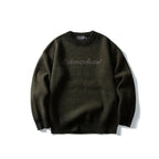Trend Round Neck Knit Sweater Men Loose Casual Color Block Letter Sweater eprolo