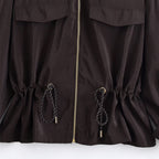 Stand collar workwear drawstring waist cinching jacket eprolo