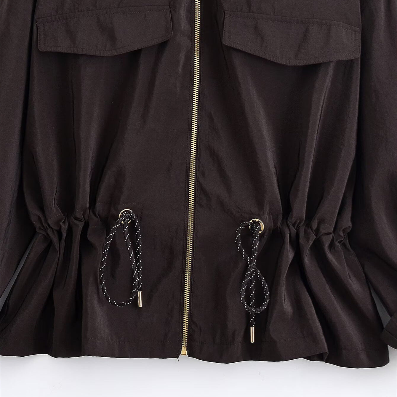 Stand collar workwear drawstring waist cinching jacket eprolo