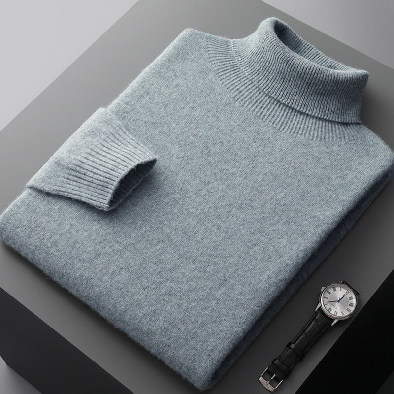 Men's high collar pullover sweater for autumn and winter, loose knit base sweater for men eprolo
