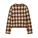 Diamond patterned jacquard knitted jacket eprolo