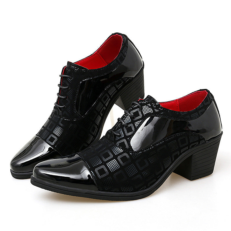 Sharp pointed leather shoes for men height increasing leather shoes for youth trendy British style small leather shoes for men eprolo