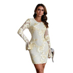 Embroidered hip hugging dress for women eprolo