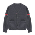 Casual Versatile Knitted V-neck Cardigan for Men and Women Classic Colorful Stripes eprolo