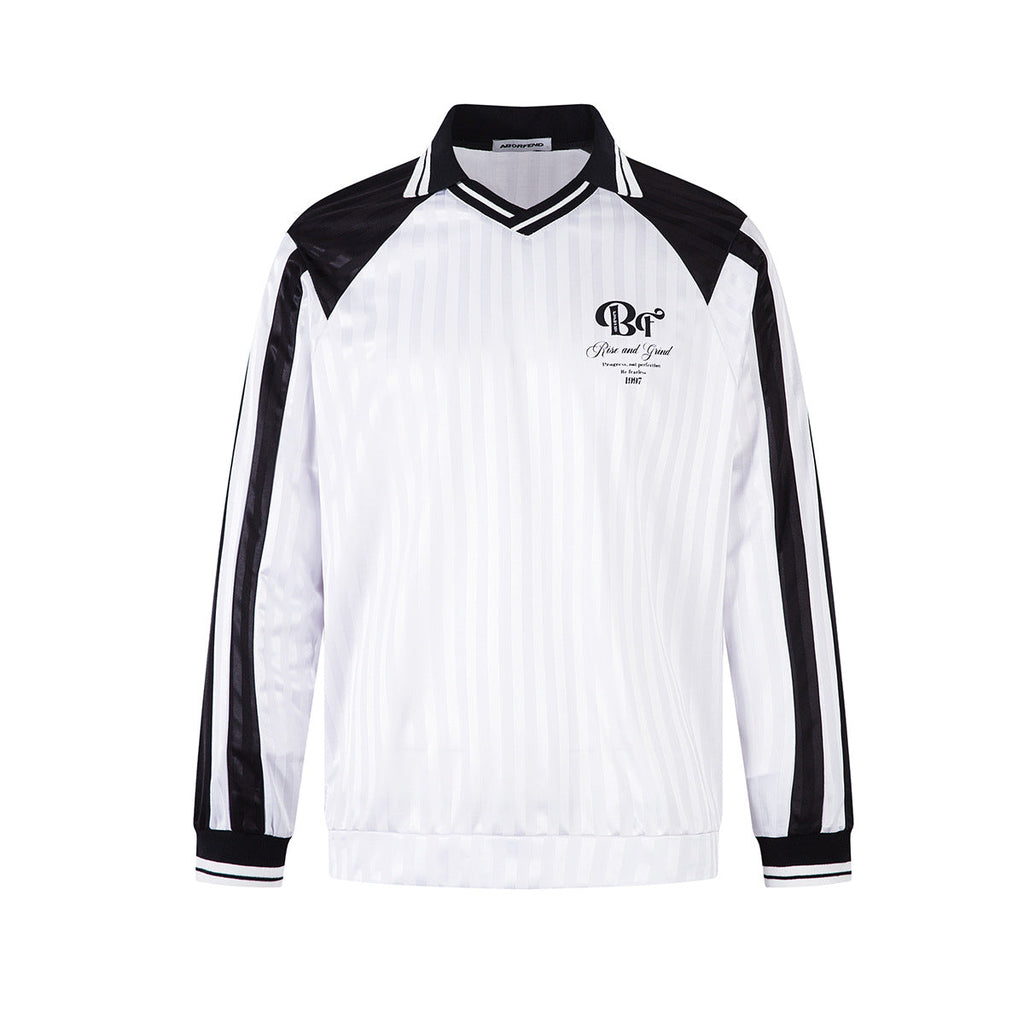Loose striped T-shirt long sleeved sports shirt for men eprolo