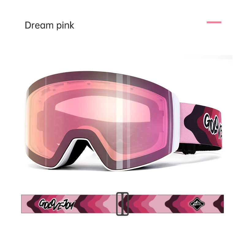 Magnetic ski goggles for men and women double anti-fog outdoor sports riding equipment goggles windproof eprolo