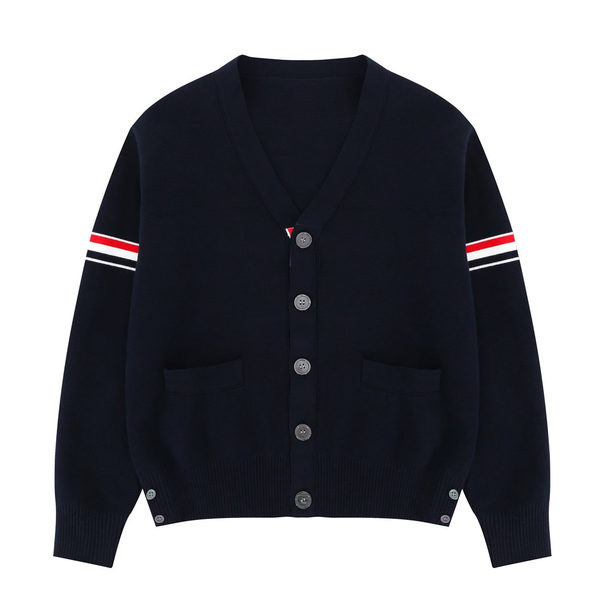 Casual Versatile Knitted V-neck Cardigan for Men and Women Classic Colorful Stripes eprolo
