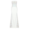 Mesh Tube Top Off Shoulder Sexy White Sequin Dress Design Slim Fit Mopping Evening Dress eprolo