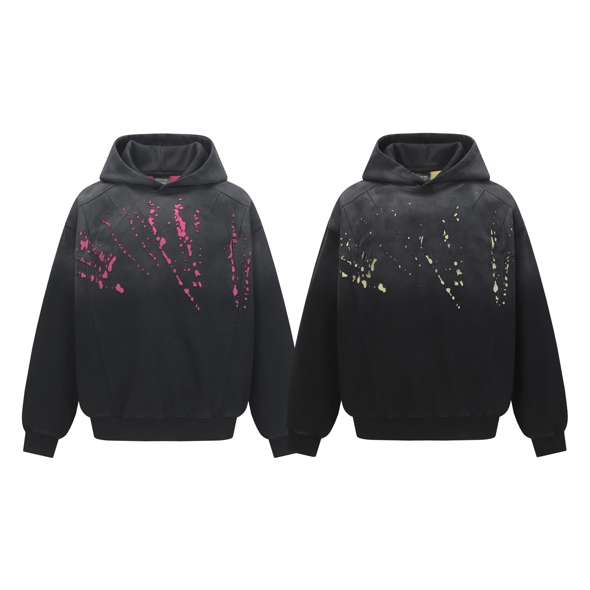 Splashing ink spliced hooded sweatshirt for men and women eprolo