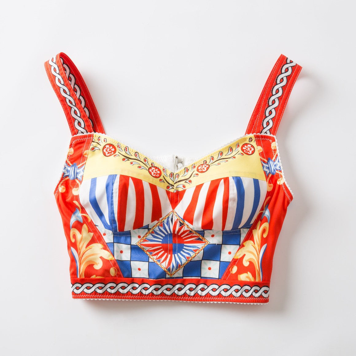 High Quality Fashion Printed Strap Tube Top Exquisite Biker Line Hemming Cotton Spun Quality Women's Tops eprolo