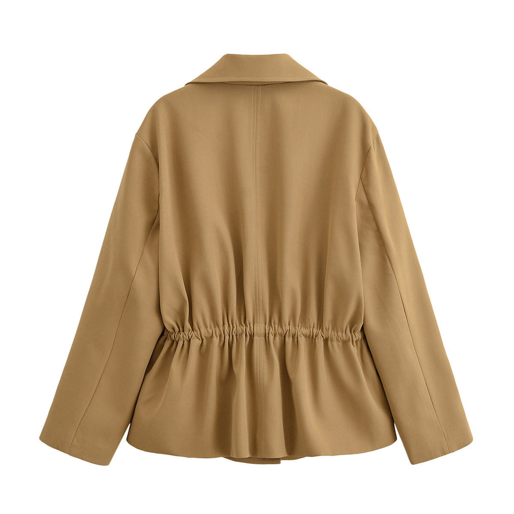 Waist lapel short jacket for women's autumn eprolo