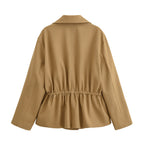 Waist lapel short jacket for women's autumn eprolo