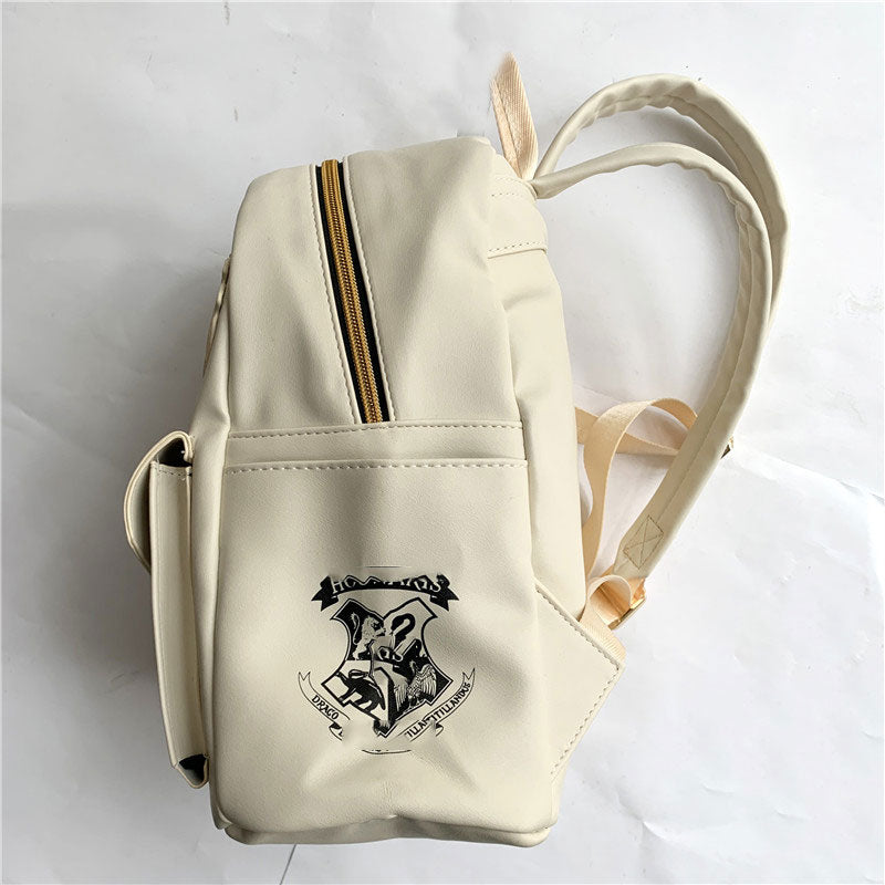 Cute Owl and Letter Casual Small Bag Women Girls Bag Beige PU Leather Backpack School Bag Shoulders Bag Gift eprolo