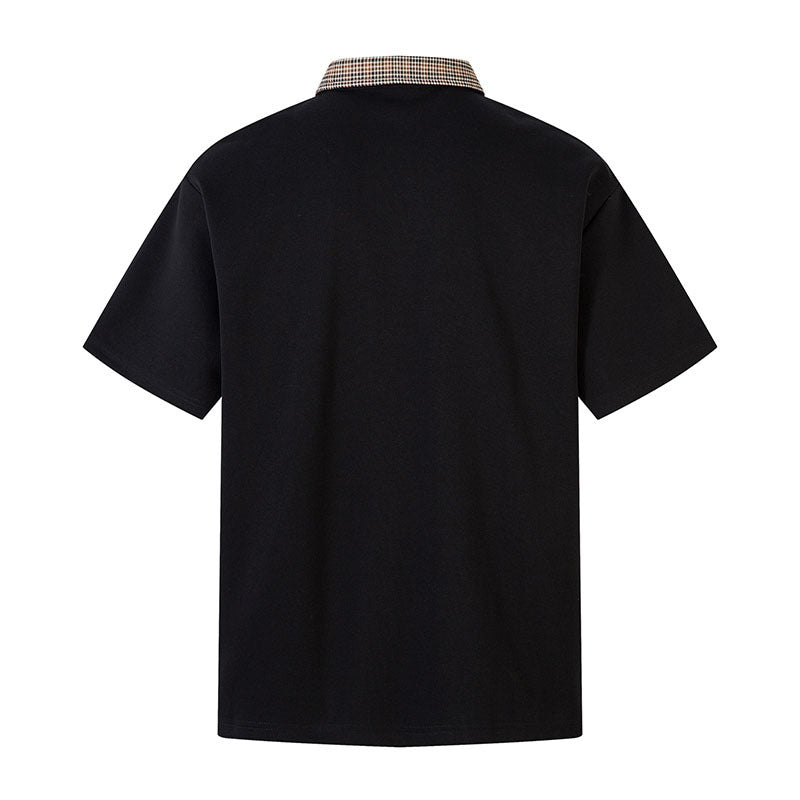 Short-Sleeve Polo Shirt Splicing Contrast Color Turn-Down Collar T-Shirt Men eprolo