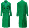 Autumn Winter Wool Blends Green Overcoat For Women Long Sleeve Pockets Double Breasted Vintage Outwear eprolo