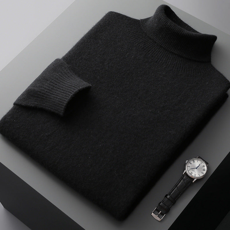 Men's high collar pullover sweater for autumn and winter, loose knit base sweater for men eprolo