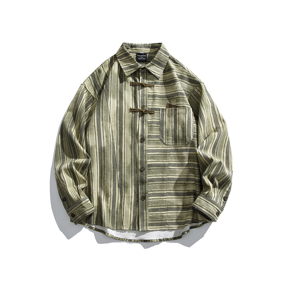Buckled long sleeved striped shirt for men and women eprolo