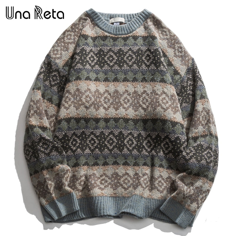 Una Reta Geometry Men's Sweater New Autumn Winter Hip Hop Sweater Men Streetwear Print Pullover Tops Harajuku Couple Sweater eprolo
