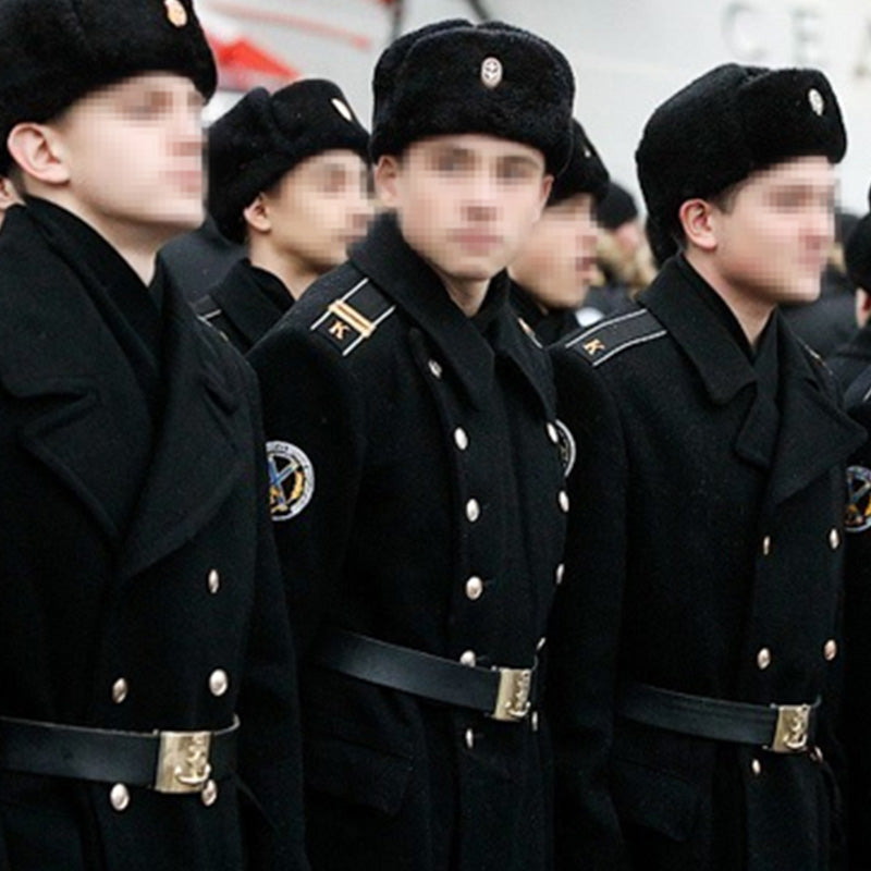 Replica Soviet Navy M69 Officer's Winter Overcoat - Black 12-Button Wool Melton Long Coat eprolo