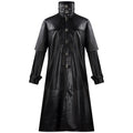 Plague Doctor Cosplay Costume Medieval Retro Fitted Button-Down Long PU Leather Jacket for Men Halloween eprolo