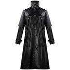 Plague Doctor Cosplay Costume Medieval Retro Fitted Button-Down Long PU Leather Jacket for Men Halloween eprolo