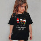 Combed Cotton New Christmas Children's Short Sleeve Girls' T-Shirt Kids Clothing Boys' Short Sleeve eprolo