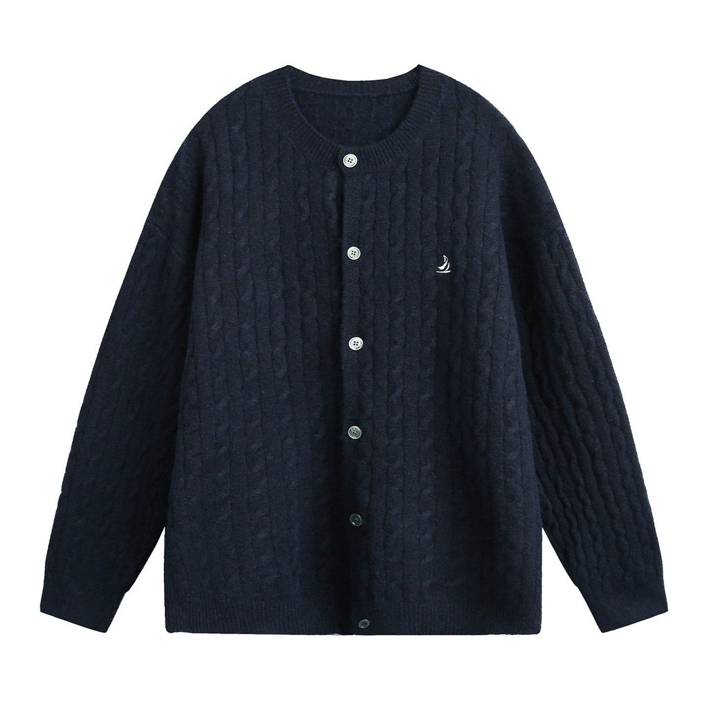 Loose twisted flower round neck sweater for men eprolo