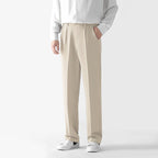 Comfortable commuting ironless suit pants for men, straight leg wide leg casual shorts, loose fitting formal pants eprolo