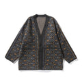 Men Vintage Jacquard Knit Taoist Robe Sweater Cardigan Sweatercoat Japanese Streetwear Loose Causal Knitted Sweater Jacket Men eprolo