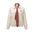 Knitted Sweater with Tie for Women Loose Casual Long Sleeve Collar Sweater eprolo