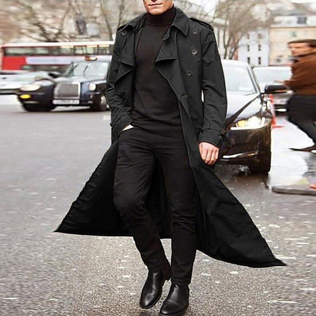 Men Business Jacket Fashion Autumn Long Windbreaker Jacket Overcoat Male Casual Winter Cotton Trench Outwear Coat eprolo