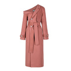 Double Woolen Woman's Upmarket Coat One Shoulder Overcoat Female New Fashion Temperament Women's Popular Woolen Coat eprolo