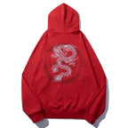 Heavy industry embroidered golden dragon sweatshirt men loose autumn pure cotton national trend jacket men eprolo