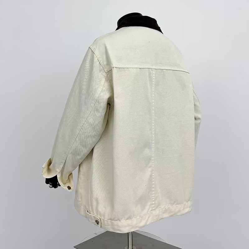 Color blocking patchwork denim workwear jacket for men in spring and autumn eprolo