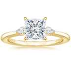 Fashion Luxury Three-Stone Diamond Ring 1 Carat Wedding Ring S925 Sterling Silver Plated 18K Gold Lab-Grown Diamond Ring for Women eprolo