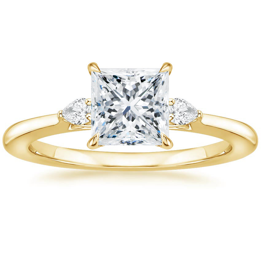 Fashion Luxury Three-Stone Diamond Ring 1 Carat Wedding Ring S925 Sterling Silver Plated 18K Gold Lab-Grown Diamond Ring for Women eprolo