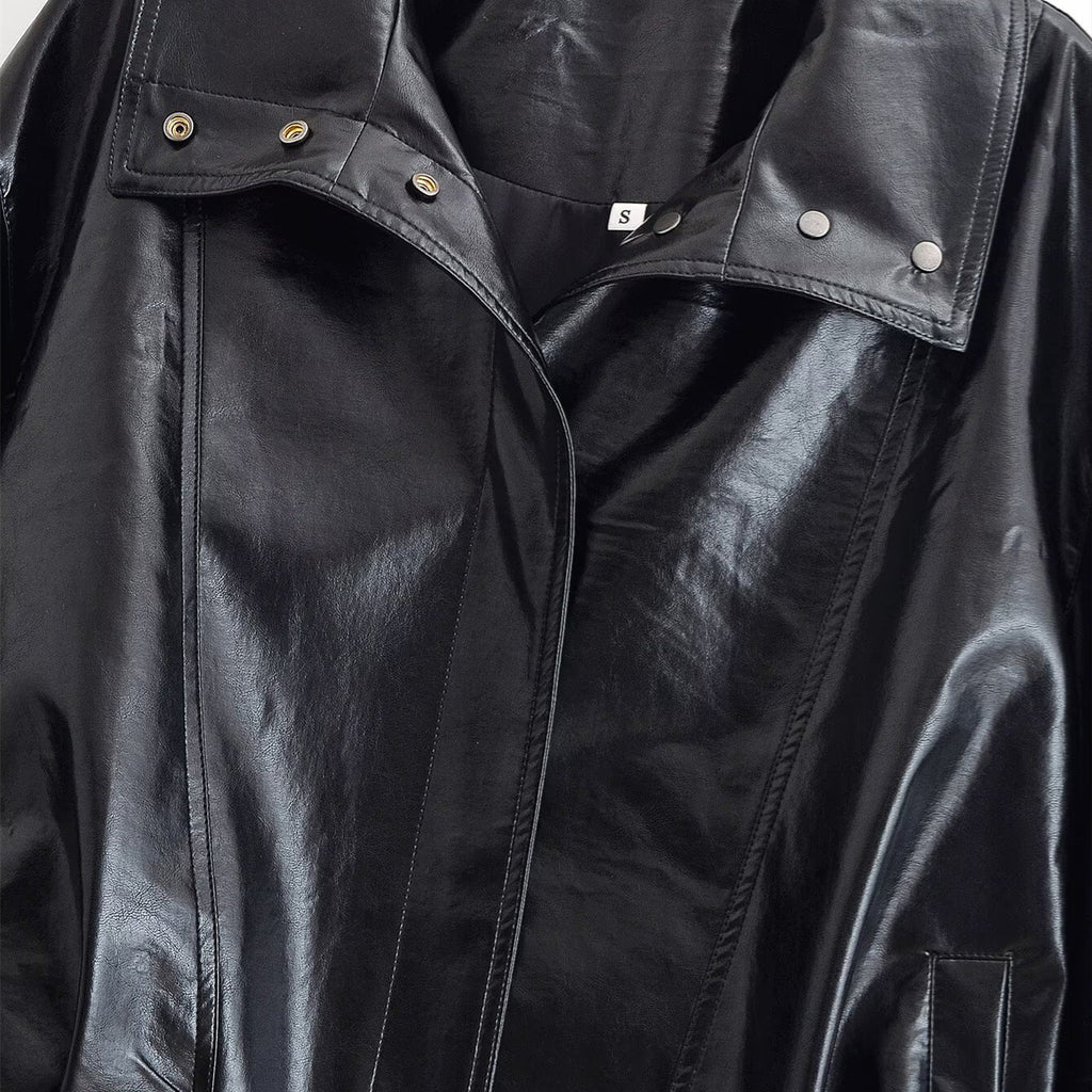 Retro Cool Leather Jacket Women's Wear eprolo