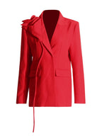 Veloria Women's Elegant V-Neck Suit Jacket with Floral Accents Discover timeless sophistication eprolo