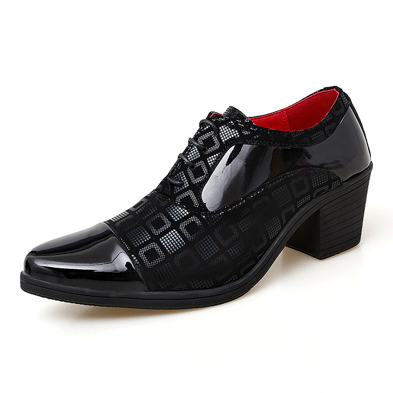 Sharp pointed leather shoes for men height increasing leather shoes for youth trendy British style small leather shoes for men eprolo