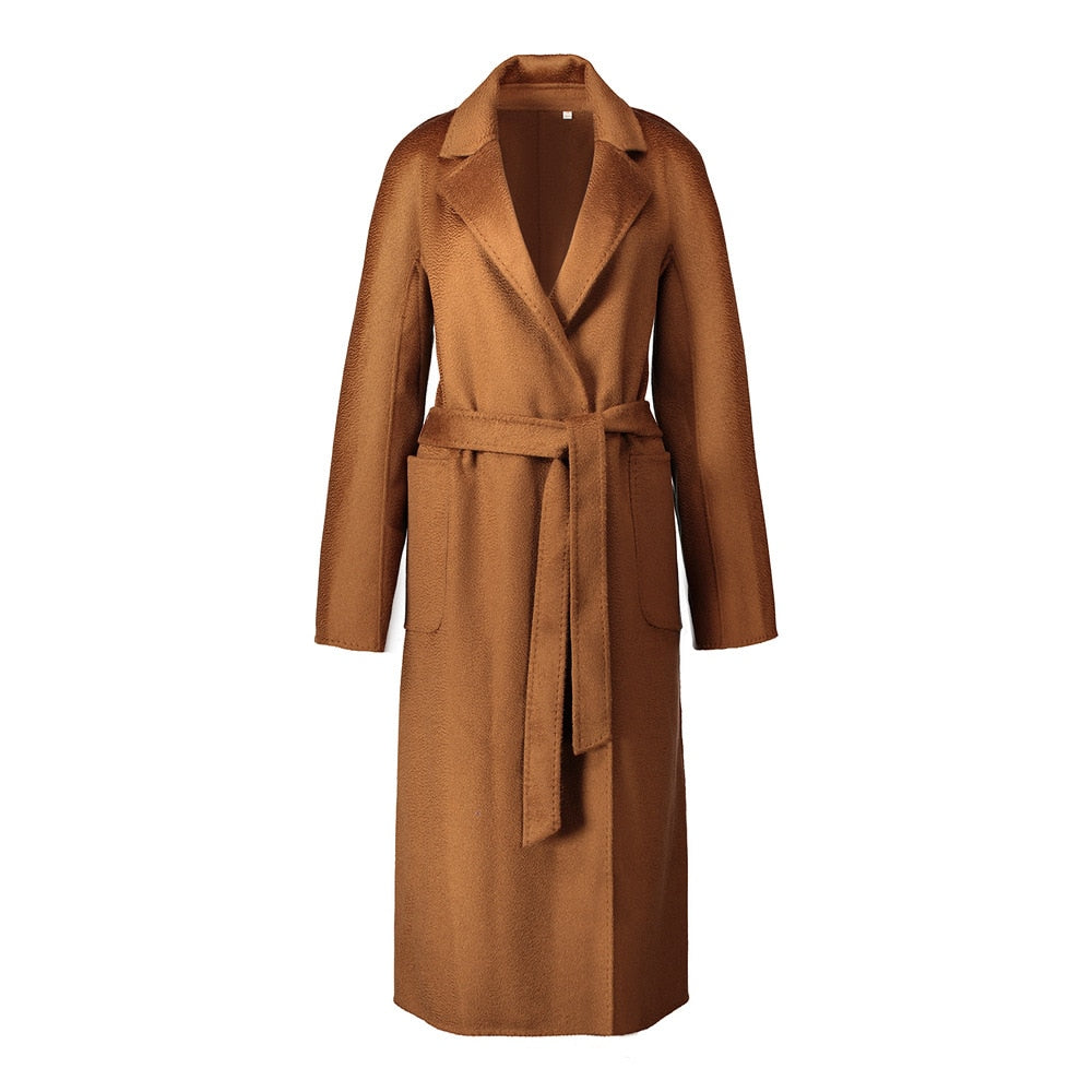 Autumn And Winter New Style Home Handmade Double-Sided Cloth Water Ripple Wool Coat Wool Cashmere Coat Women eprolo