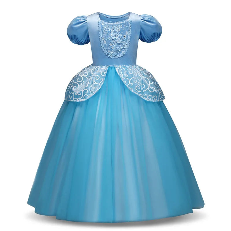 Disney Cinderella Princess Girls Dress Kids Dresses for Girls Christmas Dress Up Costume Party Ball Gown Girl Summer Dress eprolo