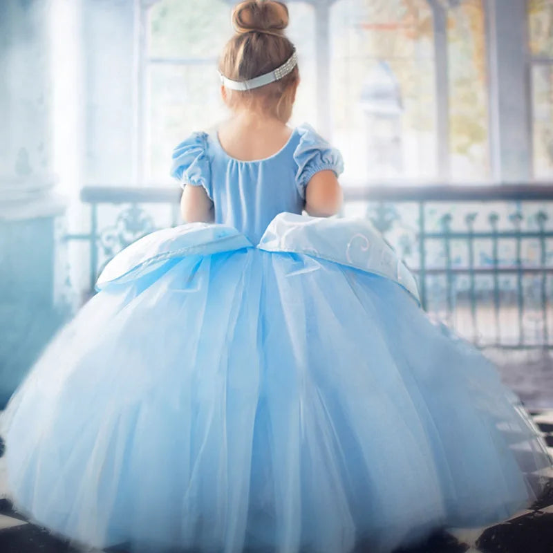 Disney Cinderella Princess Girls Dress Kids Dresses for Girls Christmas Dress Up Costume Party Ball Gown Girl Summer Dress eprolo