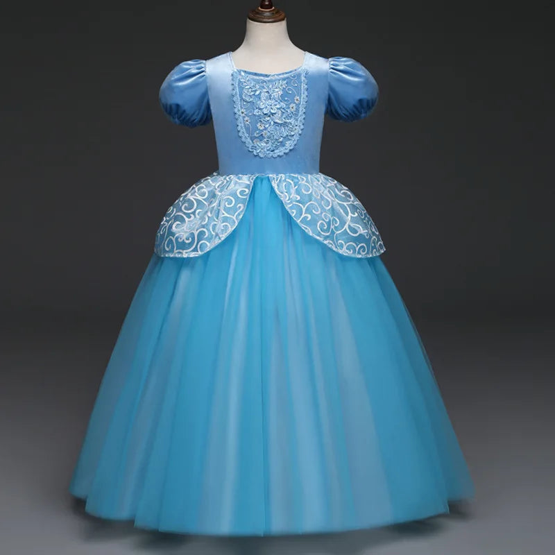 Disney Cinderella Princess Girls Dress Kids Dresses for Girls Christmas Dress Up Costume Party Ball Gown Girl Summer Dress eprolo