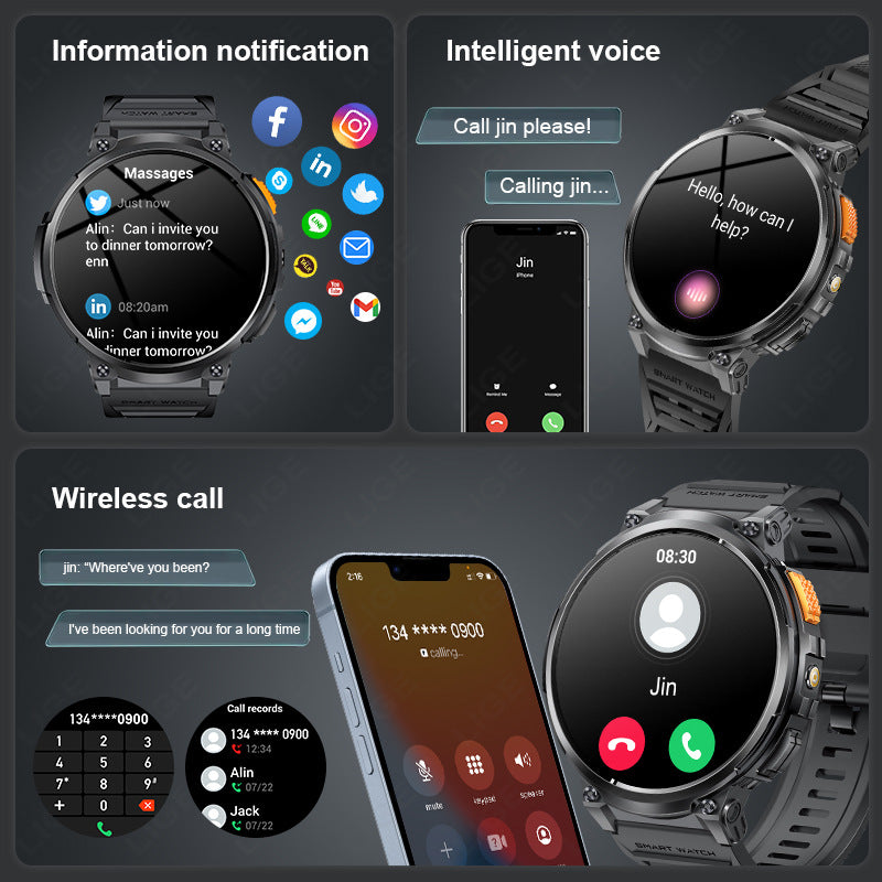 K66 Outdoor Sports with Flashlight Smart Watch for Men eprolo