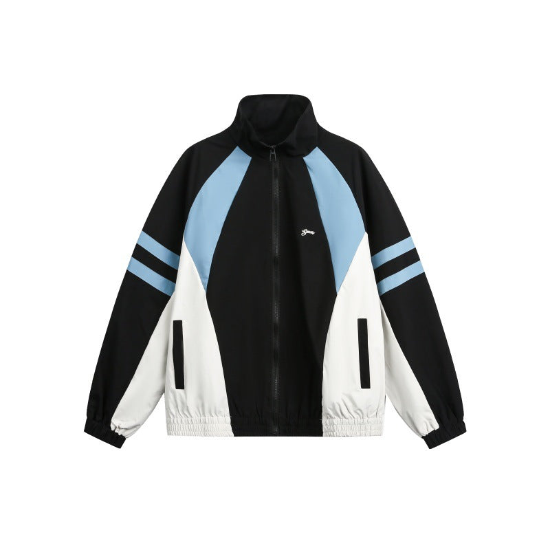 Color-Blocked Loose Unisex Casual Hooded Jacket eprolo