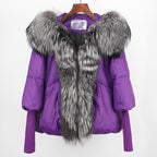 2023 Real Fox Fur Collar Hooded Winter Jacket Women Natural Thick Warm Loose Oversize Duck Down Coat Streetwear Outerwear VELORIA - Thread of Generations