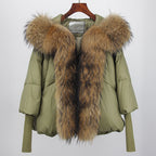 2023 Real Fox Fur Collar Hooded Winter Jacket Women Natural Thick Warm Loose Oversize Duck Down Coat Streetwear Outerwear VELORIA - Thread of Generations