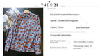 Lapel Long-sleeved Rose Print Versatile Shirt Regular Sleeve Button Splicing Elegant Cardigan VELORIA - Thread of Generations