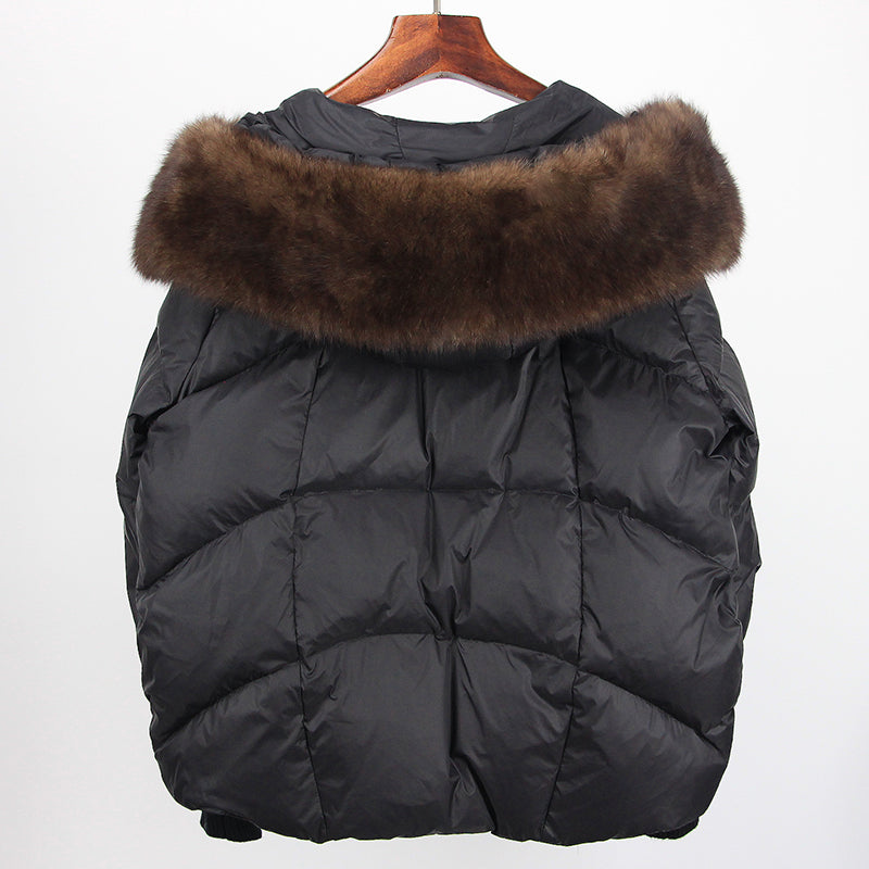 2023 Real Fox Fur Collar Hooded Winter Jacket Women Natural Thick Warm Loose Oversize Duck Down Coat Streetwear Outerwear VELORIA - Thread of Generations