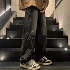 Men's Fashion Jeans Pants High Waist Straight Wide Leg Loose Skateboarding Denim Trousers Male Baggy Slim Fit Versatile Trouser VELORIA - Thread of Generations